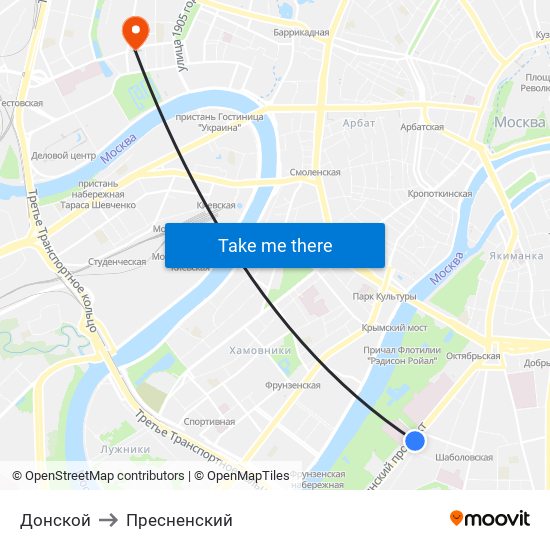Донской to Пресненский map