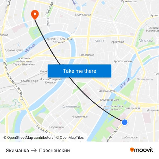Якиманка to Пресненский map