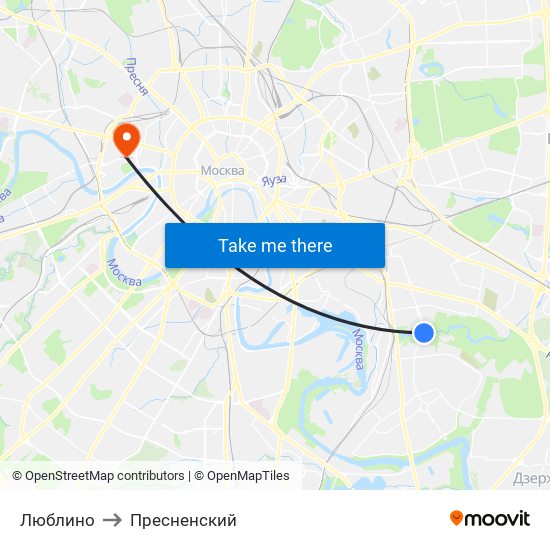Люблино to Пресненский map