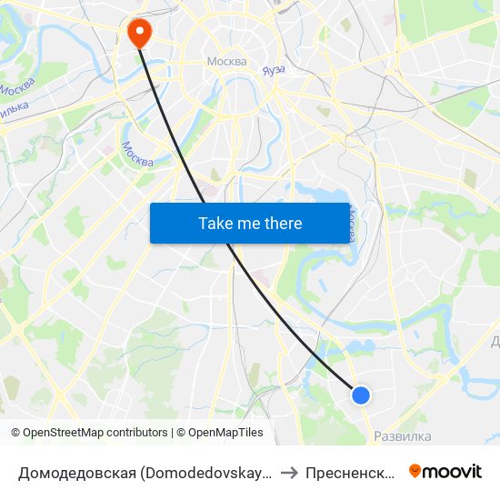 Домодедовская (Domodedovskaya) to Пресненский map