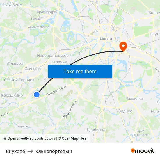 Внуково to Южнопортовый map