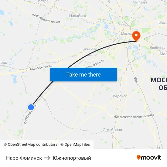 Наро-Фоминск to Южнопортовый map