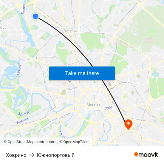 Ховрино to Южнопортовый map