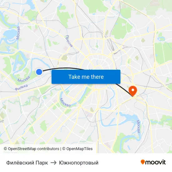 Филёвский Парк to Южнопортовый map