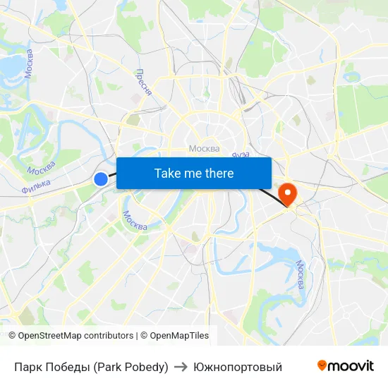 Парк Победы (Park Pobedy) to Южнопортовый map
