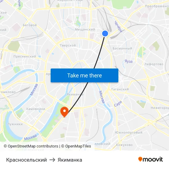 Красносельский to Якиманка map
