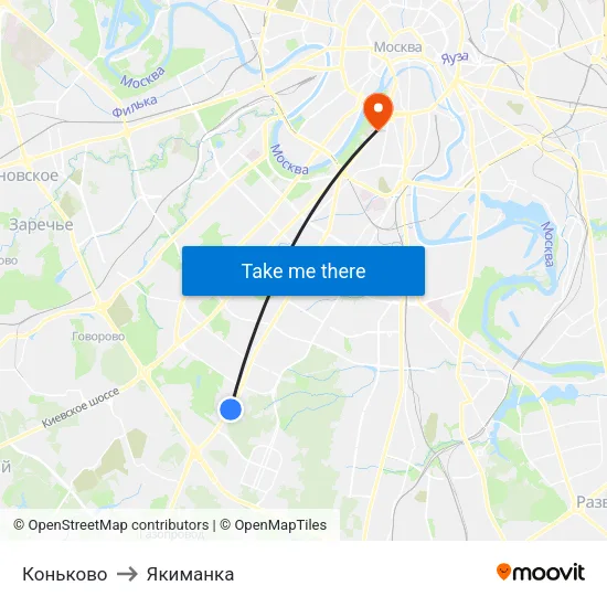 Коньково to Якиманка map