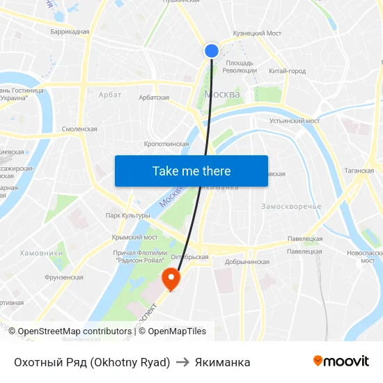 Охотный Ряд (Okhotny Ryad) to Якиманка map