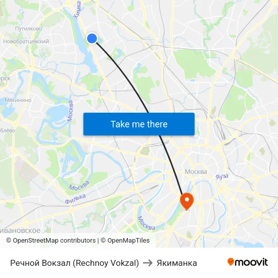Речной Вокзал (Rechnoy Vokzal) to Якиманка map