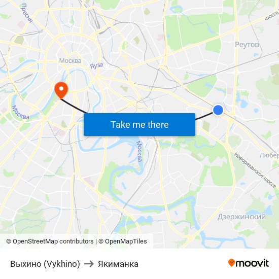 Выхино (Vykhino) to Якиманка map