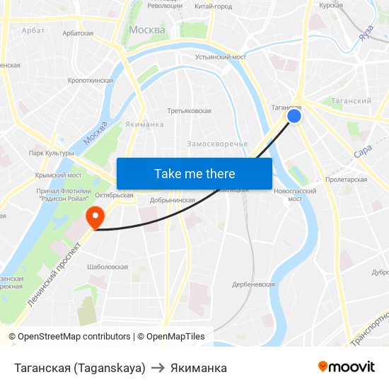Таганская (Taganskaya) to Якиманка map