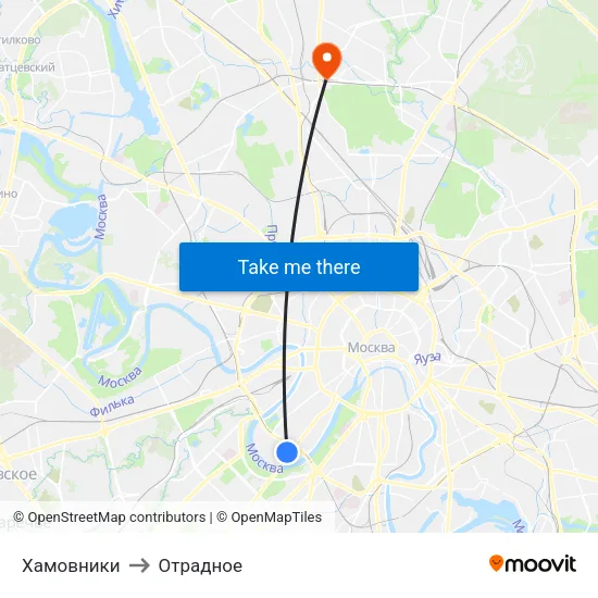 Хамовники to Отрадное map