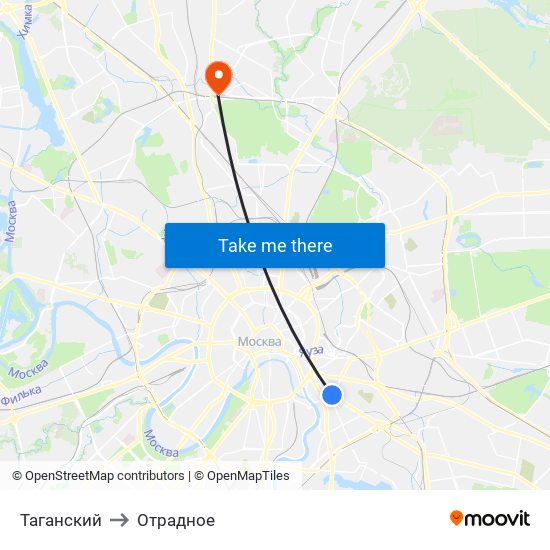 Таганский to Отрадное map