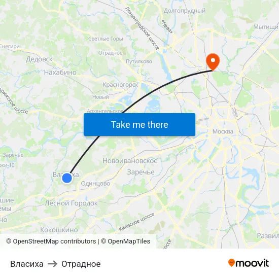 Власиха to Отрадное map