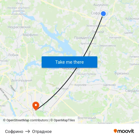 Софрино to Отрадное map