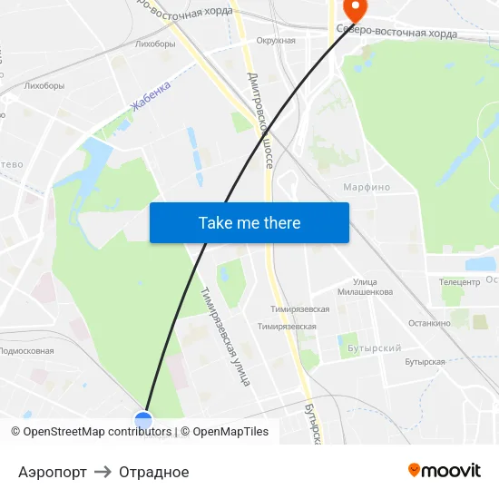 Аэропорт to Отрадное map