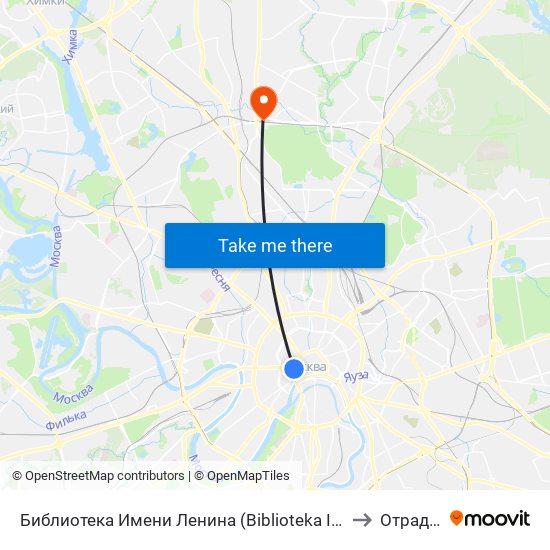 Библиотека Имени Ленина (Biblioteka Imeni Lenina) to Отрадное map