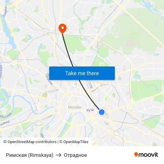 Римская (Rimskaya) to Отрадное map