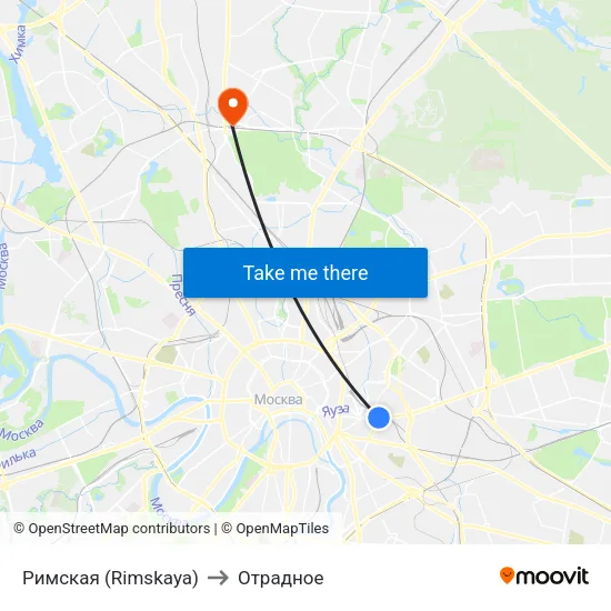 Римская (Rimskaya) to Отрадное map