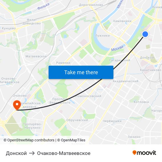 Донской to Очаково-Матвеевское map