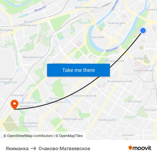 Якиманка to Очаково-Матвеевское map