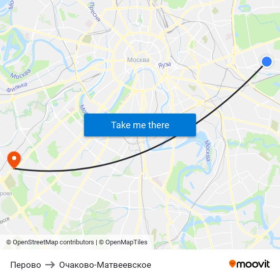 Перово to Очаково-Матвеевское map