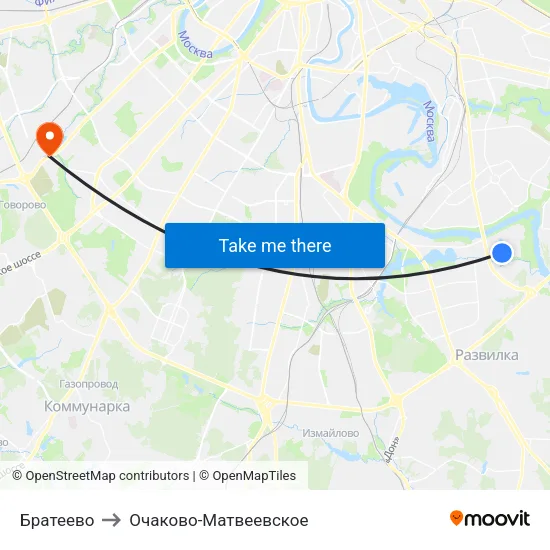 Братеево to Очаково-Матвеевское map