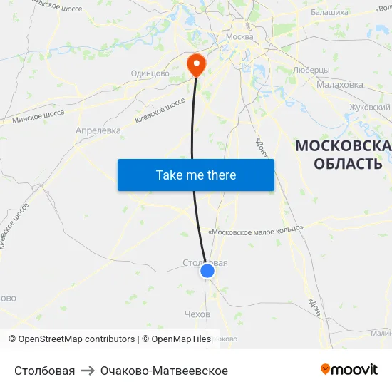 Столбовая to Очаково-Матвеевское map