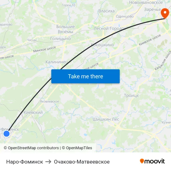 Наро-Фоминск to Очаково-Матвеевское map