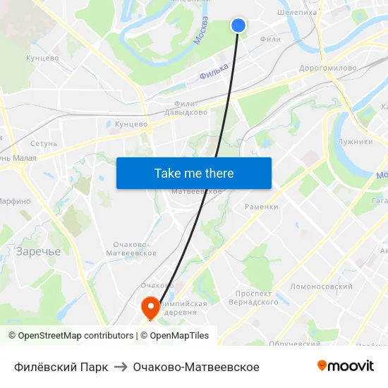Филёвский Парк to Очаково-Матвеевское map