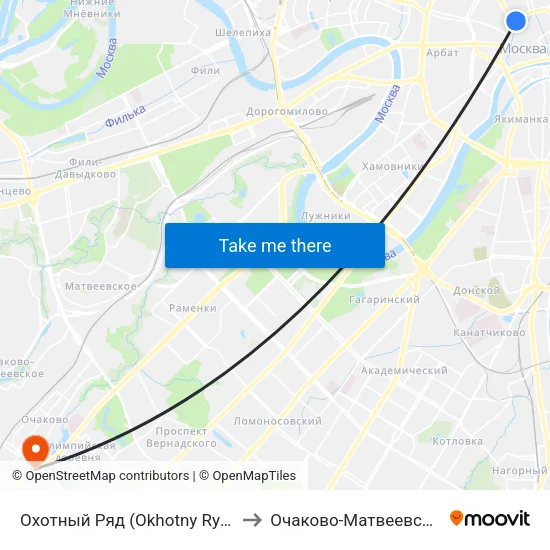 Охотный Ряд (Okhotny Ryad) to Очаково-Матвеевское map