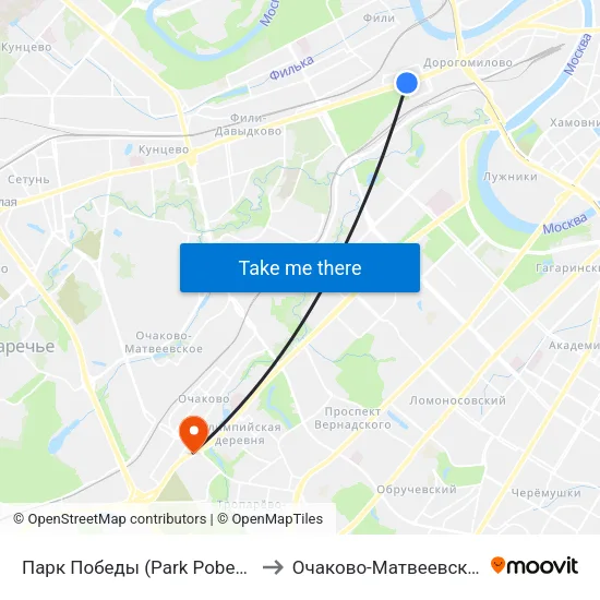 Парк Победы (Park Pobedy) to Очаково-Матвеевское map