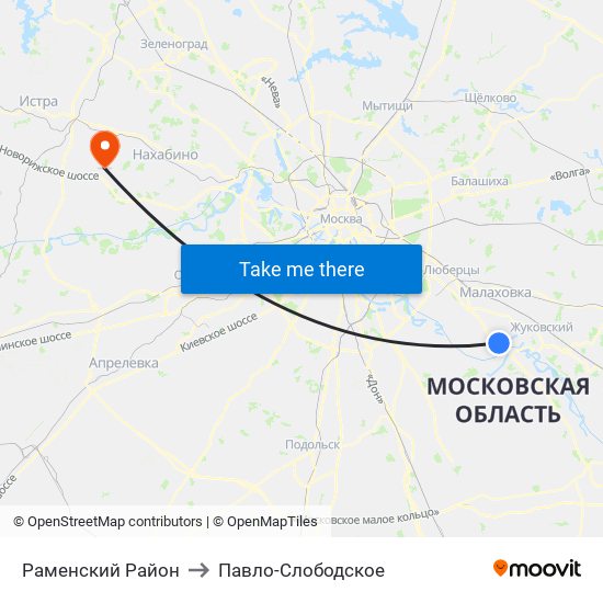 Раменский Район to Павло-Слободское map