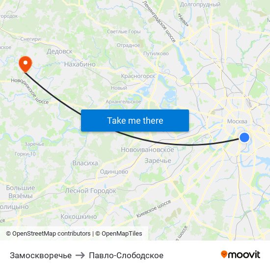 Замоскворечье to Павло-Слободское map