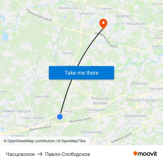 Часцовское to Павло-Слободское map