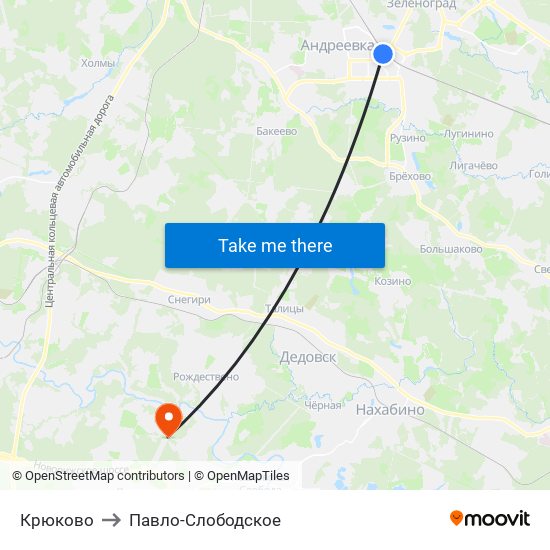 Крюково to Павло-Слободское map