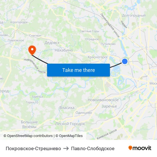 Покровское-Стрешнево to Павло-Слободское map