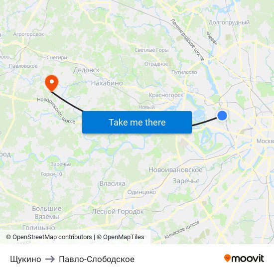 Щукино to Павло-Слободское map