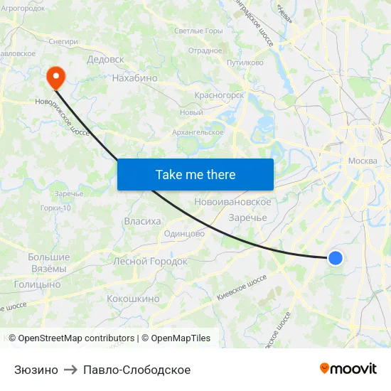 Зюзино to Павло-Слободское map