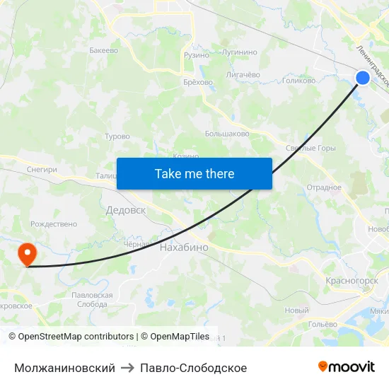 Молжаниновский to Павло-Слободское map