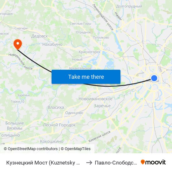Кузнецкий Мост (Kuznetsky Most) to Павло-Слободское map