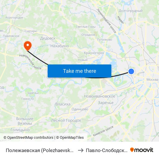 Полежаевская (Polezhaevskaya) to Павло-Слободское map