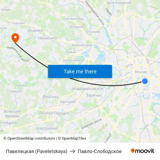 Павелецкая (Paveletskaya) to Павло-Слободское map