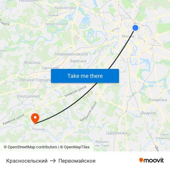 Красносельский to Первомайское map