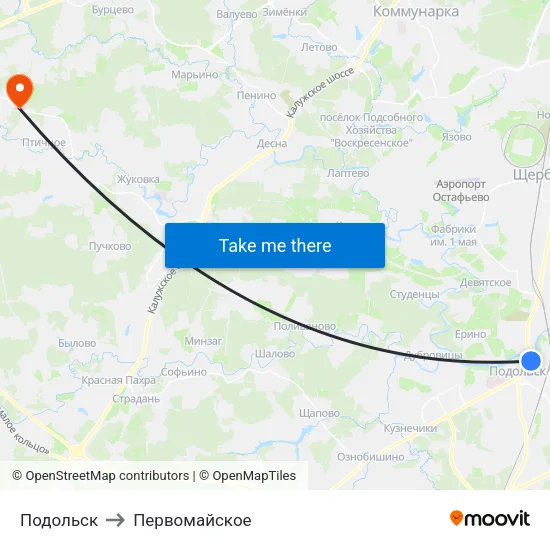 Подольск to Первомайское map
