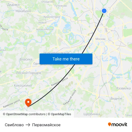 Свиблово to Первомайское map