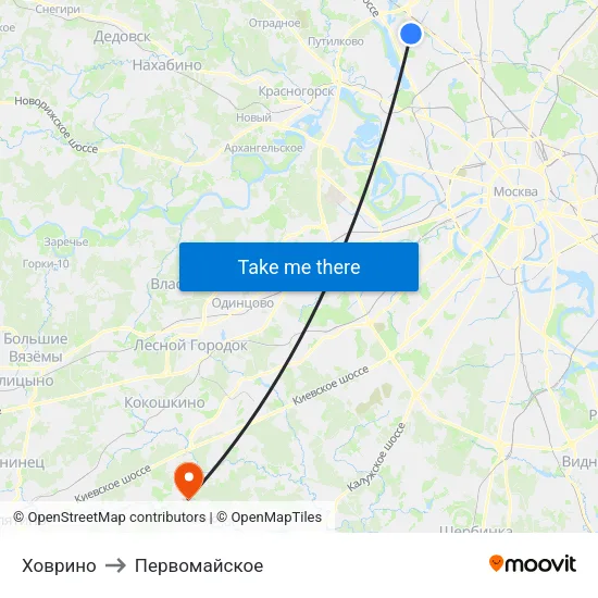 Ховрино to Первомайское map