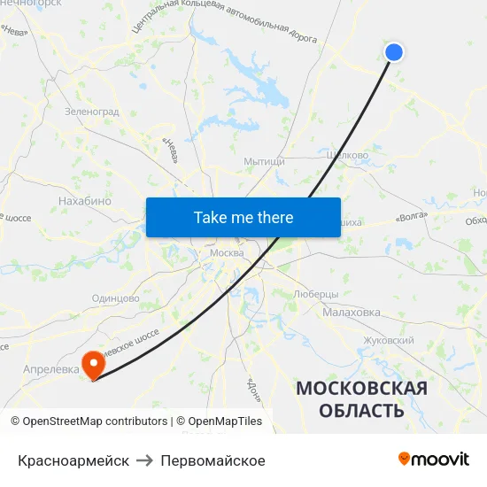 Красноармейск to Первомайское map