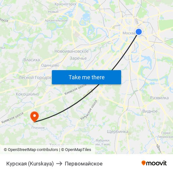 Курская (Kurskaya) to Первомайское map