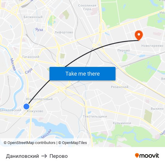 Даниловский to Перово map